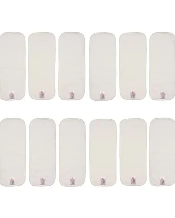 Littles & Bloomz 12 Microfibre Reusable Nappy Inserts, Booster Pads, MF12 | Compatible with Most Pocket Cloth Nappies, Soft Microfibre Inserts for Fast Absorbency, Quick-Drying, Easy Care & Great Value