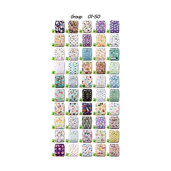 Littles & Bloomz, Reusable Pocket Cloth Nappy, Fastener: Popper, Set of 1, Pattern 25, with 1 Bamboo Insert