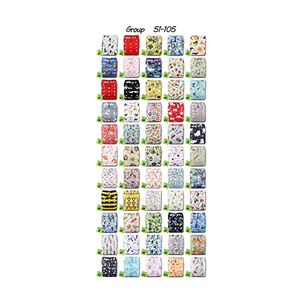 Littles & Bloomz, Reusable Pocket Cloth Nappy, Fastener: Popper, Set of 1, Pattern 25, with 1 Bamboo Insert