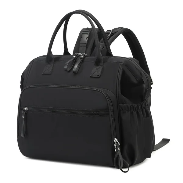 LORADI Large Changing Bag Tote, Hospital Bag (Black, L) | 14 Pockets, Convertible, Pram Clips, 3 Insulated Pockets, Water-resistant, Easy to Clean