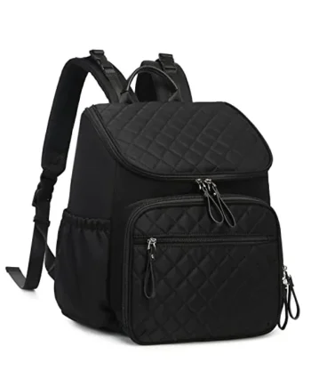 LORADI Lightweight Changing Bag Backpack, Black | Pram Clips, Insulated Pockets, Water-resistant, Easy to Clean, Durable