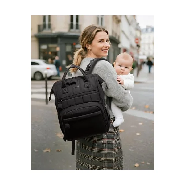 LOVEVOOK Baby Changing Bags, Large Diaper Bag Nappy Backpack for Mom & Dad | Waterproof Nappy Bag With Foldable Changing Mat, Stroller Clips, Large Capacity For Newborn Hospital & Travel Baby Essentials