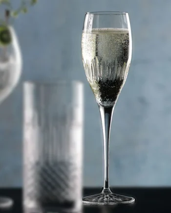 Luigi Bormioli Diamante Crystal Flute Glasses, 220ml, 8 Pack