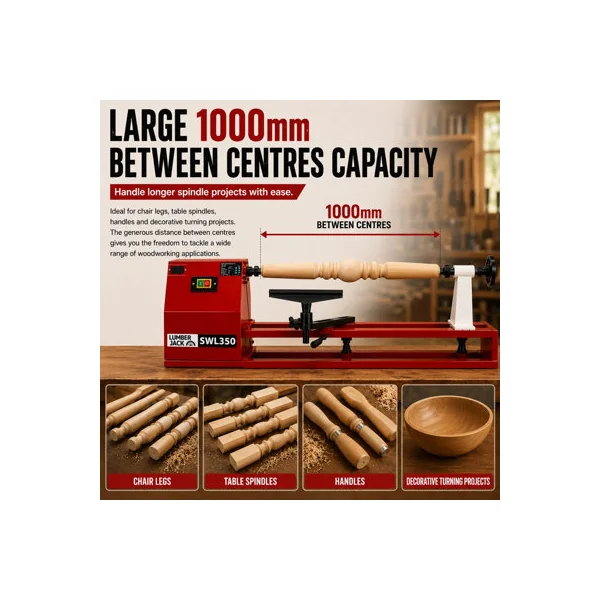 Lumberjack SWL350 Wood Lathe Starter Kit Precision & Power for Every Woodturner