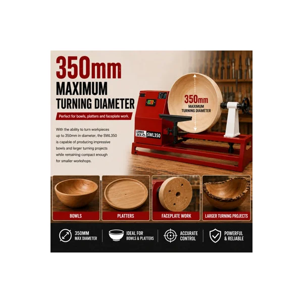 Lumberjack SWL350 Wood Lathe Starter Kit Precision & Power for Every Woodturner