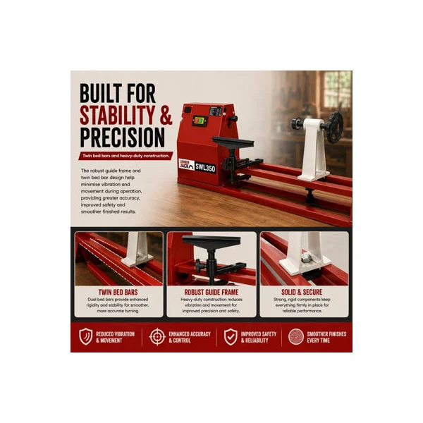 Lumberjack SWL350 Wood Lathe Starter Kit Precision & Power for Every Woodturner