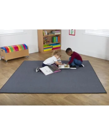 Luxury Square Classroom Carpet - Grey/Blue
