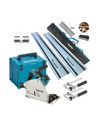 Makita DSP600ZJ 36v Twin 18v Brushless Plunge Cut Saw 2x1.5m Guide Rails + Clamp