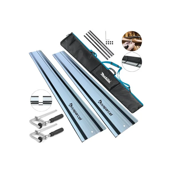 Makita DSP600ZJ 36v Twin 18v Brushless Plunge Cut Saw 2x1.5m Guide Rails + Clamp
