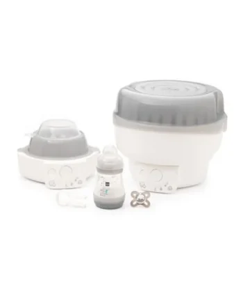 MAM Electric Steriliser and Bottle Warmer | 6 Functions, Comes with 1x 160ml MAM Easy Start Anti-Colic Bottle and 1x MAM Soother 0-2 Months (Various Designs)