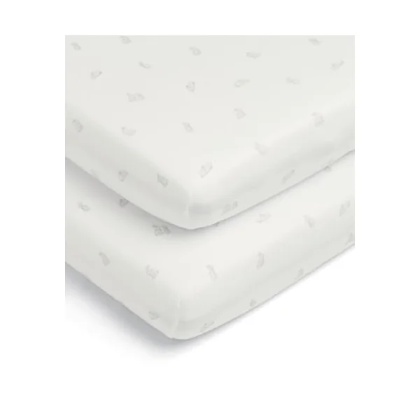 Mamas & Papas 2 Pack Cot/Bed Fitted Sheets, Bunny (142x70x19cm)