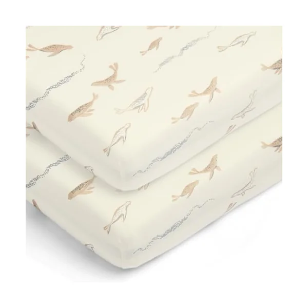 Mamas & Papas 2 Pack Cot/Bed Fitted Sheets, Seals (142x70x19cm)