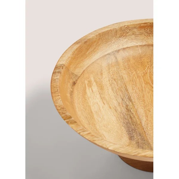 Mango Wood Footed Bowl