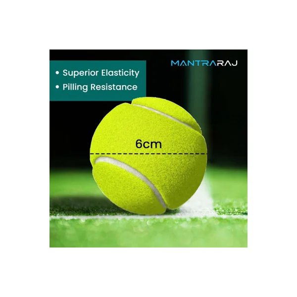 MantraRaj Tennis Balls With Mesh Carrying Bag Ideal for Sports Play, Practice, Pet Play, Dog Training, Throwing Machine (12)