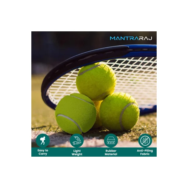 MantraRaj Tennis Balls With Mesh Carrying Bag Ideal for Sports Play, Practice, Pet Play, Dog Training, Throwing Machine (12)