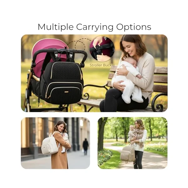 MAPLELILY Baby Diaper Bag Backpack with Changing Pad, Stroller Straps, Mom & Dad Search Registry Boys & Girls Shower Gift