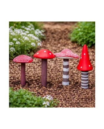 Marco Paul 4pc Miniature Mushroom Fairy Garden Ornaments