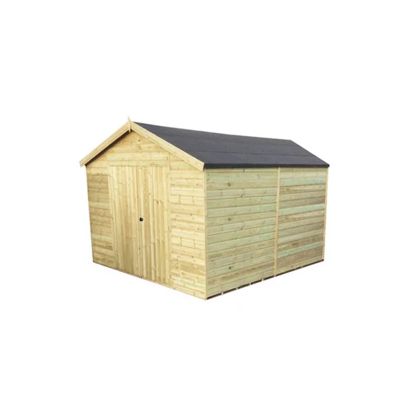 Marlborough - 15 x 16 Pressure Treated T&G Wooden Apex Garden Shed / Workshop + Double Doors (15' x 16' / 15ft x 16ft) (15x16)
