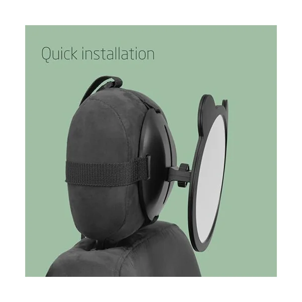 Maxi-Cosi Back Seat Mirror, Car Seat Mirror 360° Adjustable, Wide-Angle View, Easy to Install, Crash Tested and Approved, for Baby, Infant, Toddler and Child, Black