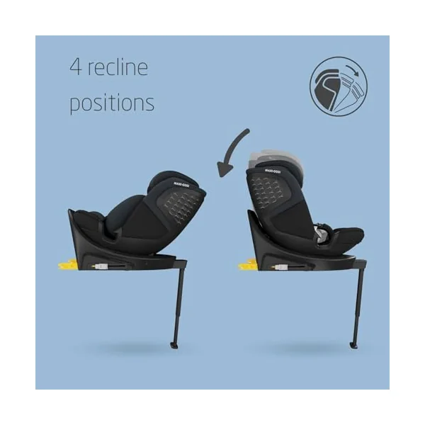 Maxi-COSI Emerald S i-Size, 360 Swivel Baby car seat, 0-12 Years 40-150cm, Group 0+123 car seat, Isofix 0-36 kg car seat, Rearfacing, 4 Recline Positions, G-Cell Side Impact Protection, Tonal Black