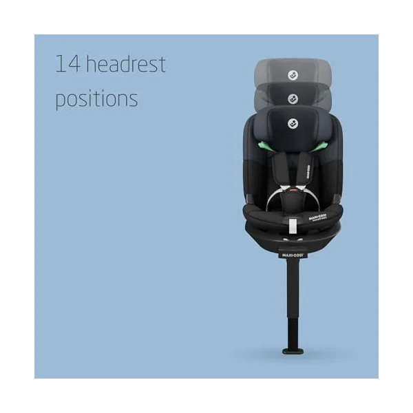Maxi-COSI Emerald S i-Size, 360 Swivel Baby car seat, 0-12 Years 40-150cm, Group 0+123 car seat, Isofix 0-36 kg car seat, Rearfacing, 4 Recline Positions, G-Cell Side Impact Protection, Tonal Black