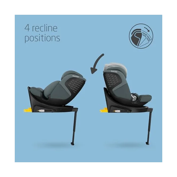 Maxi-Cosi Emerald S i-Size, 360 Swivel Car Seat, 0-12 Years 40-150cm, Multi-Age Baby Car Seat, Isofix 0-36 kg car seat, Rearfacing, 4 Recline Positions, G-Cell Side Impact Protection, Tonal Graphite