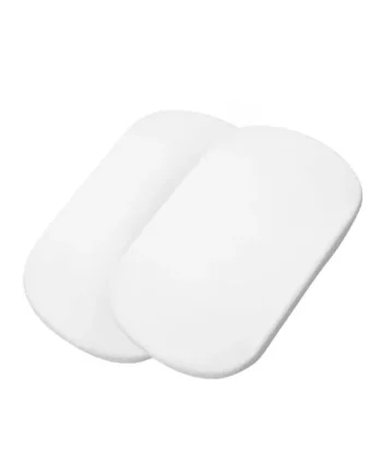 Maxi-Cosi Iora Baby Bed Sheets, Baby Cot Bedding, Bedside Crib Fitted Sheets for Maxi-Cosi Iora (Air) and Tori, Set of 2 Bedside Crib Sheets, White