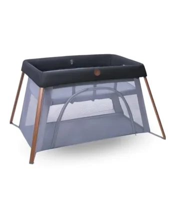 Maxi-Cosi Iris2, 2-in-1 Baby Travel Cot, 0-3 Years, 0-15 kg, Compact Travel Cot, 2 Sleep Levels, Side Entry Window, Foldable & Lightweight, Extendable Mattress, Eco Care, Essential Graphite