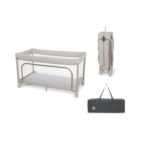 Maxi-Cosi Merlin, 2-in-1 Travel Cot & Play Area, 0-4 Years, up to 18 kg, Baby & Toddler Travel Bed, 1-Second Fold, 120x60 cm CloudCore Mattress, Side Entry Window, 4 Wheels, Elegance Beige