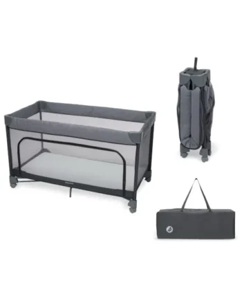 Maxi-Cosi Merlin, 2-in-1 Travel Cot & Play Area, 0-4 Years, up to 18 kg, Baby & Toddler Travel Bed, 1-Second Fold, 120x60 cm CloudCore Mattress, Side Entry Window, 4 Wheels, Elegance Graphite