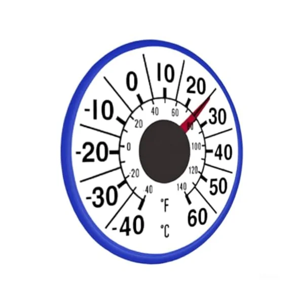 Mechanical Thermometer No for battery Required Indoor Wall Mounted Gauge for celsius Fahrenheit Display for Home Greenhouse Cafe - Red ABS 11x11cm(blue)