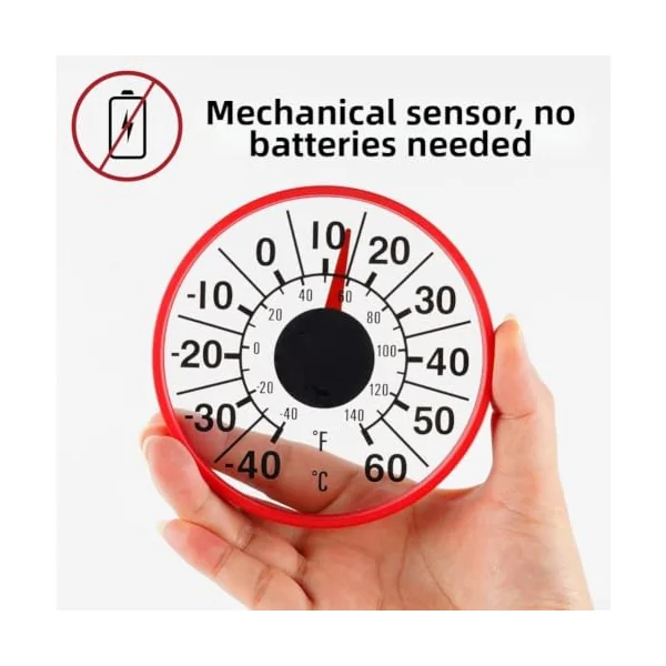 Mechanical Thermometer No for battery Required Indoor Wall Mounted Gauge for celsius Fahrenheit Display for Home Greenhouse Cafe - Red ABS 11x11cm(blue)
