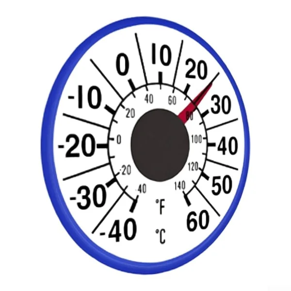 Mechanical Thermometer No for battery Required Indoor Wall Mounted Gauge for celsius Fahrenheit Display for Home Greenhouse Cafe - Red ABS 11x11cm(blue)