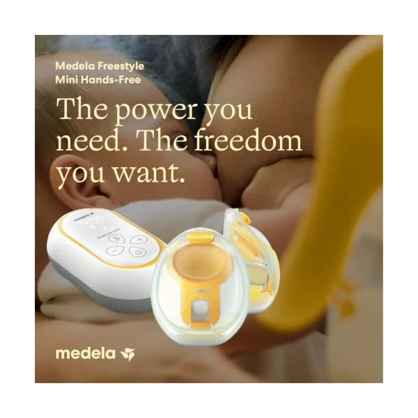 Medela Freestyle Mini Hands-Free Double Electric Breast Pump with Hands-Free Cups & Rechargable Battery.