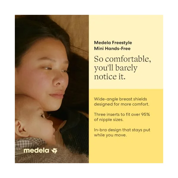 Medela Freestyle Mini Hands-Free Double Electric Breast Pump with Hands-Free Cups & Rechargable Battery.