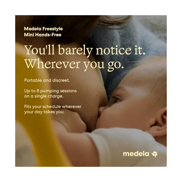 Medela Freestyle Mini Hands-Free Double Electric Breast Pump with Hands-Free Cups & Rechargable Battery.