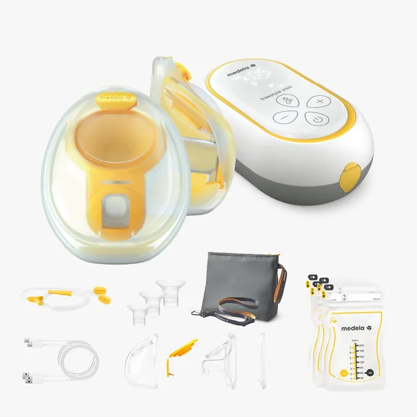 Medela Freestyle Mini Hands-Free Double Electric Breast Pump with Hands-Free Cups & Rechargable Battery.