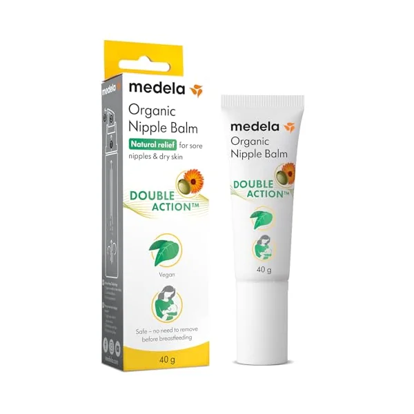 Medela Organic Nipple Cream, Soothing and Nourishing for Breastfeeding Mums, Made from Natural and Safe Ingredients, Fast Relief for Sore Nipples, Postpartum Essentials, 40 g
