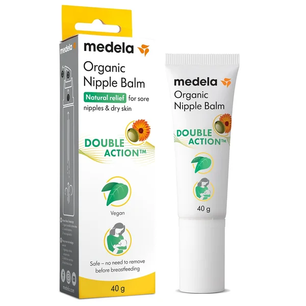 Medela Organic Nipple Cream, Soothing and Nourishing for Breastfeeding Mums, Made from Natural and Safe Ingredients, Fast Relief for Sore Nipples, Postpartum Essentials, 40 g