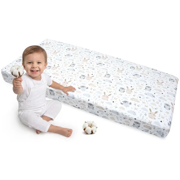 Medi Partners Fitted Sheet 60x120 cm 100% Cotton Baby Bed Linen Mattress Cot (Glade)