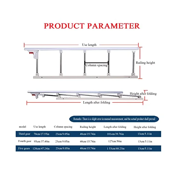 Medical Stand Cane Assistance Devices,Hospital Bedside Grab Bar Bumper,Bed Rail Safety Side Guard,Handle Bed Railing for Elderly Seniors,Adults Guard Rail Folding,B,70cmx40cm/27.55