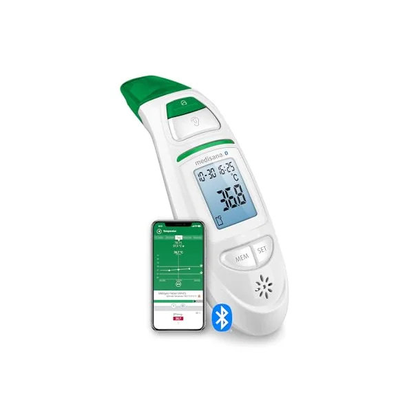 Medisana TM 750 connect digital thermometer for adults and kids | temperature thermometer for kids, baby and newborn, temperature gun, forehead thermometer and in ear thermometer for children