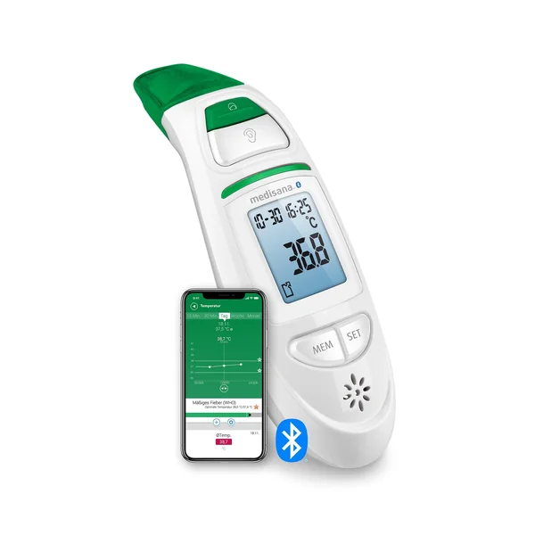 Medisana TM 750 connect digital thermometer for adults and kids | temperature thermometer for kids, baby and newborn, temperature gun, forehead thermometer and in ear thermometer for children