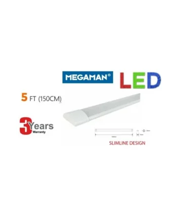 Megaman LED 5ft Batten 48w Light 1500mm Slimline (24mm high) Replaces Old Fluorescent Fittings Warm White 3000K - BRIGHT OUTPUT