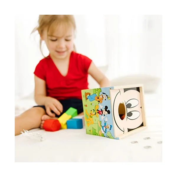 Melissa & Doug Mickey Mouse & Friends Wooden Shape Sorting Cube Baby Toy