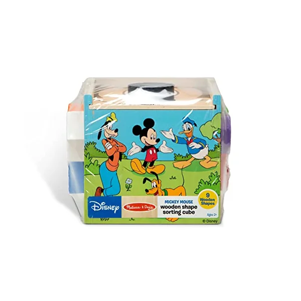 Melissa & Doug Mickey Mouse & Friends Wooden Shape Sorting Cube Baby Toy