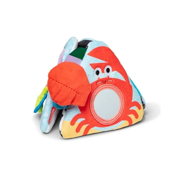 Melissa & Doug Ocean Tummy Time Triangle Infant Baby Toy, Soft Sensory Play with Textures, Mirror, Floor Toy for Newborns to Ages 6 Months, 11.5 x 8.1 x 1.25