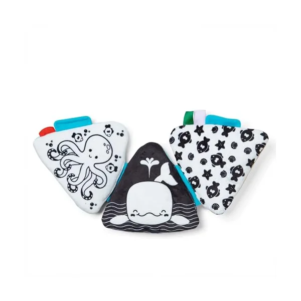 Melissa & Doug Ocean Tummy Time Triangle Infant Baby Toy, Soft Sensory Play with Textures, Mirror, Floor Toy for Newborns to Ages 6 Months, 11.5 x 8.1 x 1.25