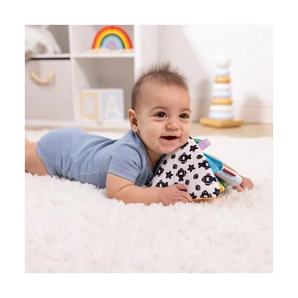 Melissa & Doug Ocean Tummy Time Triangle Infant Baby Toy, Soft Sensory Play with Textures, Mirror, Floor Toy for Newborns to Ages 6 Months, 11.5 x 8.1 x 1.25
