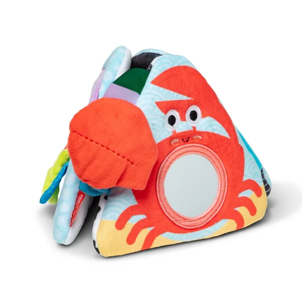 Melissa & Doug Ocean Tummy Time Triangle Infant Baby Toy, Soft Sensory Play with Textures, Mirror, Floor Toy for Newborns to Ages 6 Months, 11.5 x 8.1 x 1.25